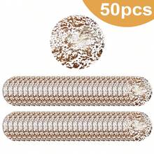 1 Set Disposable Gold Placemats, 13-Inch Round Gold Foil Mesh Pressed Autumn Dining Table Mats, Gold Metal Thin Net Table Flags, Suitable For Home Decor, Dining Table, Wedding, Birthday Party - Gold - View 16