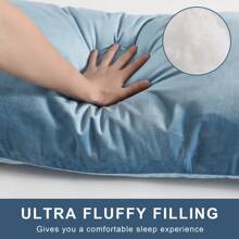 2PCS Dusty Blue Large Body Pillow With Velvet Cover- Breathable Full Body Pillow For Side Sleeper - Soft Long Bed Pillow For Adults - 20 X 54 Inch