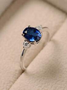 1Pc Teen Elegant Cubic Zirconia Rings For Girls For Birthday Gifts For Party Jewelry Daily Decoration
