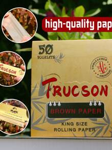 50 Books/Box Of Cigarette Paper, 32 Pieces Of 110mm Brown Pre-Rolled Paper/Book Handmade Roll Paper Accessories, Ultra-Thin Slow Burning Roll Paper With Tip, For Christmas Gifts, Halloween Gifts, Valentine's Day Gifts, New Year Gift Parties And Holiday Supplies, Easy To Carry
