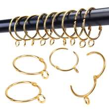 10 قطع/ 30 قطع/ 50 قطع من حلقات الستائر المعدنية مفتوحة بقطر 1.5 بوصة باللون الذهبي والأسود والفضي ، حلقات لتعليق الستائر وخطافات لعصي ستائر غرفة المعيشة وعصي ستائر أحواض الاستحمام