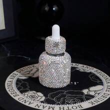 1 pieza Dispensador de botella de vidrio premium con gotero, botellas dispensadoras, botellas de perfume, botellas de aceites esenciales, recipiente recargable vacío para aceites esenciales, perfumes, cosméticos y líquidos, diseño sencillo, ligero y fácil de transportar, ideal como contenedor de muestras diarias y para llevar de viaje, regalo perfecto para novias durante la temporada navideña