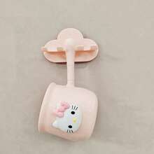 Sanrio Sanrio 2 Pieces/3 Piecescartoon Mouthwash Cup Set, Used For Household Bathroom Storage, Wall Mounted Toothbrush Holder, Used For Household Toothbrush Cup Cleaning, PP Cup Toothbrush Holder, Non Punched Cup Toothbrush Wall Mounted