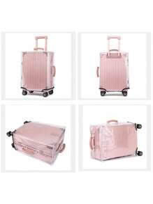 1pc Heavy-Duty Waterproof Clear Suitcase Protector Cover | Scratch & Dustproof Luggage Protector With Reinforced Edges & Transparent Design, Compatible With 20/24/28-Inch Bags, Travel Essentials For Airport, Train, Hotel - Ideal Gift For Travelers, Luggage Cover Protector, Durable PVC Material, Baggage Protection, Minimalist Style, Scratchresistant Fabric, Vacation Essentials
