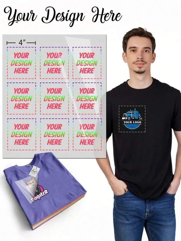 1pc/10pcs/30pcs- Batch Design Your Heat Transfer Sticker,DTF Your Logo Transfer Personalized Customer T-Shirt Sleeve Logo Decal Clothing, Custom DIY Heat Transfer Sticker, Cool Custom Heat Transfer Film, Chest Logo Ironing Decal Heat Transfer Sticker, Quality Custom Clothing T-Shirt Pillowcase DIY Supplies, Personalized Design Or Photos, Personalized, Unique Ideal Gift