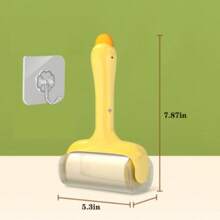 1pc Cute Duck Shaped Portable Lint Remover Roller, Washable Reusable Sticky Dust Cleaner For Clothes, Pets