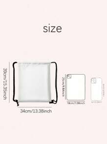 1pc Customized Name Pattern Drawstring Backpack, Can Be Customized According To Your Unique Design, Suitable For Children And Teenagers, Print Your Own Name Or Gift To Siblings And Classmates