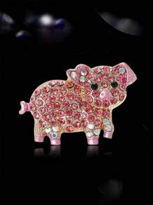 Spilla fashion a forma di maialino rosa carino per donna, accessorio spilla a forma di animale per vestiti, abiti, adatto per feste e banchetti, come regalo