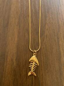 New Stainless Steel Ocean Elements Fish & Elephant Pendant Necklace, Summer Beach Vacation Jewelry For Women