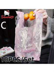 Sanrio 10PCS/50PCS Sanrio Official Licence Cute Y2k Printed Kitty Garbage Bag Portable Tank Top Design - Perfect For Desktop, Travel, And Outdoor Neat Car Garbage Bag