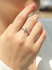 1 pieza Anillo de Moissanita de plata esterlina 925, Banda de boda para mujer adecuada para banquetes, fiestas, ocasiones oficiales, festivales, Día de San Valentín, compromiso, boda, aniversario, regalos de cumpleaños