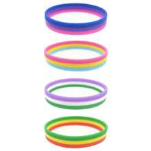 2 peças pulseiras de silicone triband bissexuais pansexuais genderqueer verde amarelo vermelho