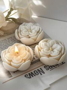 1 Stück 3D romantische Blume Silikonform, geeignet für Kerzen, Seife und Harz Bastelarbeiten - Rosa Blumen Design, perfekt für handgemachte duftende Kerzen, Gips Dekorationen und Geschenkherstellung, ideal für Heimdekoration, Silikon Kerzengießform