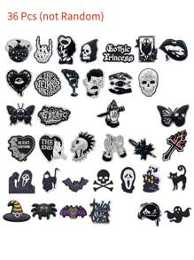 36 pièces de clips pour chaussures sur le thème d'Halloween, décorations DIY pour sabots, mules, sandales, convient pour les enfants, les filles, les garçons, les cadeaux de fête, Halloween