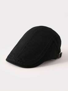 1pc Women's Solid Color Washed Retro Fashion Forward Baseball Cap, Suitable For All Seasons Casual Wear - Black - View 1