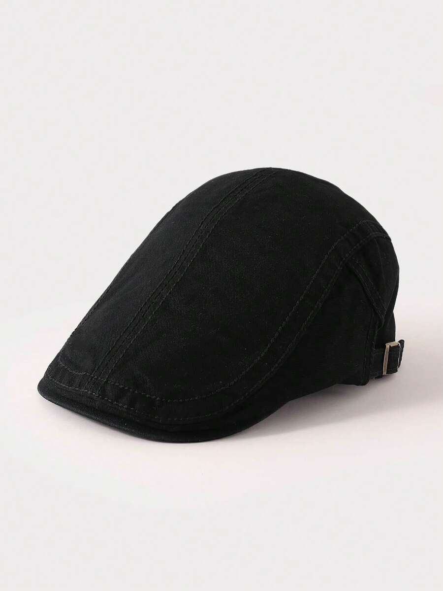 1pc Women's Solid Color Washed Retro Fashion Forward Baseball Cap, Suitable For All Seasons Casual Wear - Black - View 1