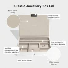 White Classic Medium Jewellery Box, Set Of 5 - White - View 4