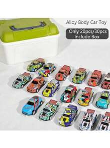 10pcs/20pcs/30pcs Alloy Car Mini Tin Back Racing Baby Toy Car Inertial Boy Simulation Fall-Resistant (Random),Back To School