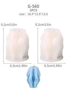 1pc Hexagram Silicone Mold, Geometric Asymmetrical Pentagram Candle Wax Melt Plaster Creative DIY Star Rotation - White - View 13