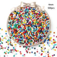 1 caja de cuentas de semilla de laca sólida de 3 mm / 4 mm, 24 colores de cuentas de semilla para hacer pulseras, cuentas para pulseras de la amistad para niñas y adultos, cuentas pequeñas para manualidades de joyería DIY