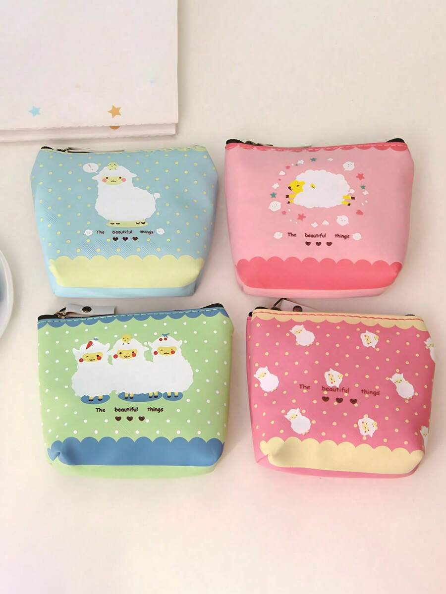 1pc Children's Cute Cartoon Style Eid Al Adha Themed Sheep Coin Purse, Cartoon Lamb Headphones, And Change Storage Bag, Suitable For Daily Outings, Vacations, And Travel, Is An Ideal Choice For Giving Gifts To Children - Multicolor - View 1