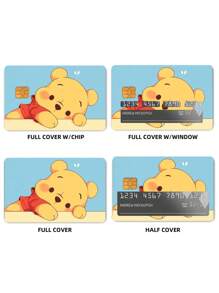 Sanrio 1/2/4pcs Disney Winnie The Pooh Credit/Debit Card Stickers, PVC Protective Films, Bank Card Stickers, Bus Card Anti-Scratch Plastic Stickers, Credit/Debit Card Skins, Social Security Card Holders, ID Card Holders, Cute Cartoon Character Designed Bank Card And ID Card Stickers,School Supplies,Back To School