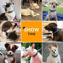 Spiked Dog Collar, Soft PU Leather With Mushrooms, Rivet And Spike Studs, Adjustable And Durable Training Collar For Male And Female Dogs