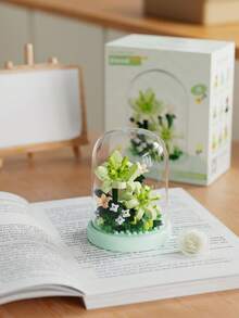 [花朵积木] 玫瑰向日葵装饰模型 - 色彩鲜艳耐用的 ABS 迷你积木玩具 - 适合年轻人手工制作和办公桌装饰 - 完美的生日、节日和圣诞节礼物