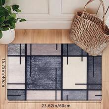 1pc/2pcs Creative Modern Minimalist Geometric Color Block Printed High Elasticity Absorbent Non-Slip Kitchen Floor Mat, Kitchen Mat Set, Bathroom Mat, Decor Mat, Hallway Mat