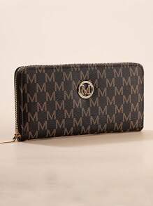 1pc Women's Retro Zipper Long Wallet & Phone Bag With Floral Design, Multi-Functional Fashion Large Capacity Handbag For Women Wallet Purse Wallet Wristlet Wallet Mini Wallet