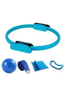 5 Peças Conjunto Básico de Pilates Feminino, Acessórios de Exercícios Domésticos de Pilates Incluindo Anel de Pilates, Cinta para Quadril de Pilates, Conjunto de Ioga Feminino, Cinta de Exercícios para Bunda, Bola de Ioga de 25 cm (O material de superfície é de espuma, pode haver algumas marcas de pressão e arranhões durante o transporte, o que é normal)