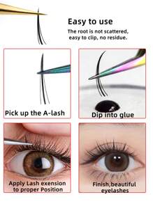 12 Rows 228PCS Premium A Shaped Spike Manga Clusters DIY Tail False Eyelashes 0.07 J D Curl 8-15mm Bottom Lash 6 7mm Natural Look Wispy Anime Cosplay Asian Style Individual False Eyelashes Extensions For Daily,Party,Makeup Tool
