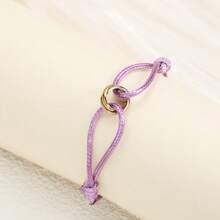 1 pieza de pulsera de acero inoxidable con cuerda en tres colores cruzados y cuerda para la mano, apta para uso diario