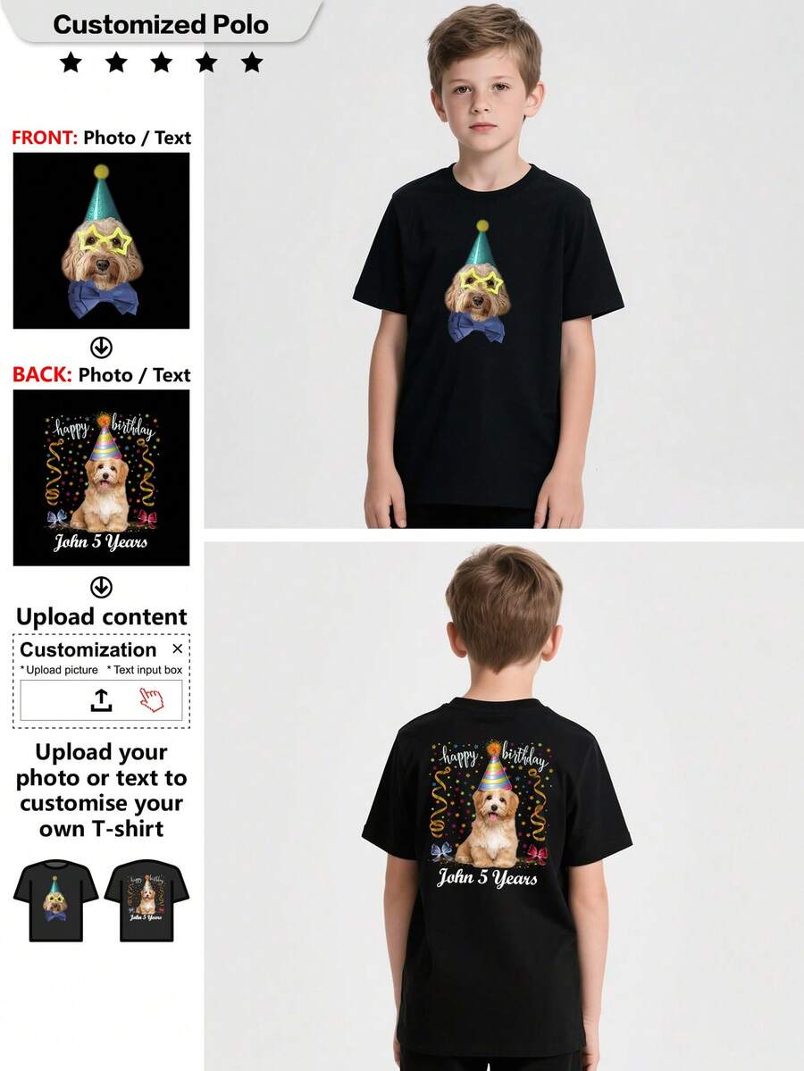 Custom Personalized T-Shirt, Girls Sport T-Shirt, Breathable, A Fatkungift, - Add Images To Design Your Own Personalized Printed T-Shirt - Black - View 1