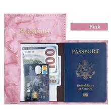 Marble Pattern Leather Passport Cover, PU Leather Passport Holder, Sewn Single Side Passport Case