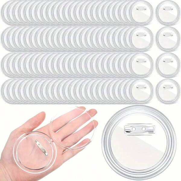 Acrylic Button Pins Badge Clear Pins Buttons Badges Kit For Christmas Craft Supplies, DIY Badges,Back To School,School Supplies