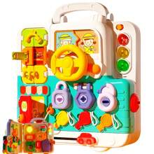 Toddler Toys For 1-2 Year Old Boy, Musical Montessori Busy Board, Early Educational Toy For Toddlers 1-3, Motor Skills Developmental Toy For 12-18 Month Age, Birthday Gift For 1+ Year Old Boy Girl
