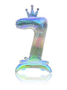 1pc 42-Inch Colorful Crown Shape Foil Number Balloon Suitable For Birthday Party Any Age, Birthday Party, Anniversary, Wedding, Graduation Ceremony, Celebration Decoration, 1pc Happy Birthday Balloon