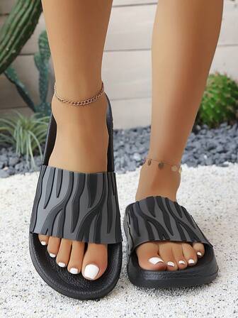 Women's Fashion Casual Slippers, Versatile Non-Slip Breathable Outdoor Beach Sandals, Lightweight Simple Sports Slide Sandals For Summer