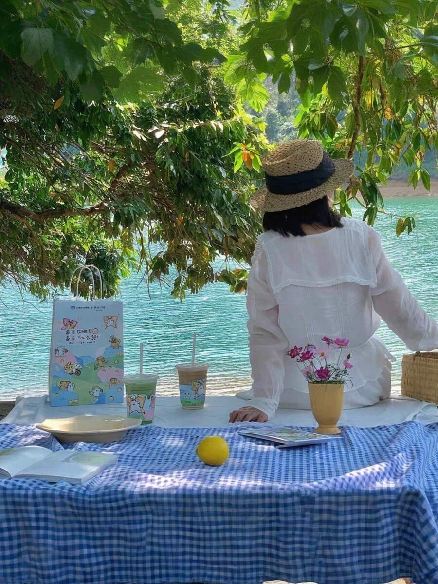 1 chiếc khăn trải dã ngoại hình chữ nhật kẻ caro xanh trắng duyên dáng - Thích hợp cho Ngày Valentine, Lễ Phục Sinh, khăn trải bàn dệt bằng sợi rayon với viền ren, tuyệt vời cho cắm trại mùa đông, dã ngoại bãi biển, phông nền chụp ảnh, phụ kiện dã ngoại.