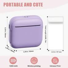 Reletech X6迷你热敏打印机，便携式无墨无线蓝牙200DPI口袋照片打印机，适用于日记本、笔记本、便签、贴纸制作