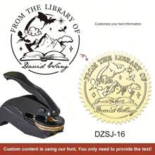 1pc Personalized Stainless Steel Embossing Stamp, Customizable Rectangle Shape For Books, Library, Office, Envelopes, Napkins, Handmade Gifts, Wedding Invitations, Birthday Presents,Back To School,School Supplies