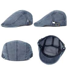 Vintage Washed American Casual Beret Hat, Unisex Retro Forward Newsboy Cap, Painter Flat Cap For Men & Women - Multicolor - View 6