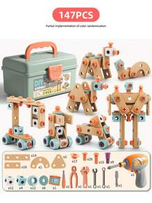 Creative DIY Assembly Toy Tool Set, Puzzle Simulation Disassembly Repair Tool Box Screws Toys For Children