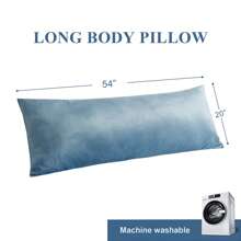 2PCS Dusty Blue Large Body Pillow With Velvet Cover- Breathable Full Body Pillow For Side Sleeper - Soft Long Bed Pillow For Adults - 20 X 54 Inch