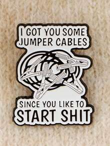 1PC Funny Spanish Quotes Enamel Pin Cartoon Brooch Lapel Pins Badge On Backpack Clothing Accessories Fashion Jewelry Friends Gifts - Black and White - View 8