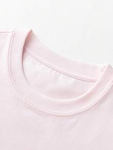 mini bala Girls' Quick-Dry Soft Ballet Short Sleeve T-Shirt, Summer - White Red - View 5