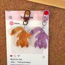 1pc/2pcs/4pcs/6pcs Mixed Luminous Roasted Duck Keychain, Luminous Transparent Color-Changing Roasted Duck Keychain, Hot Backpackendant, Fun Best Friend Gift