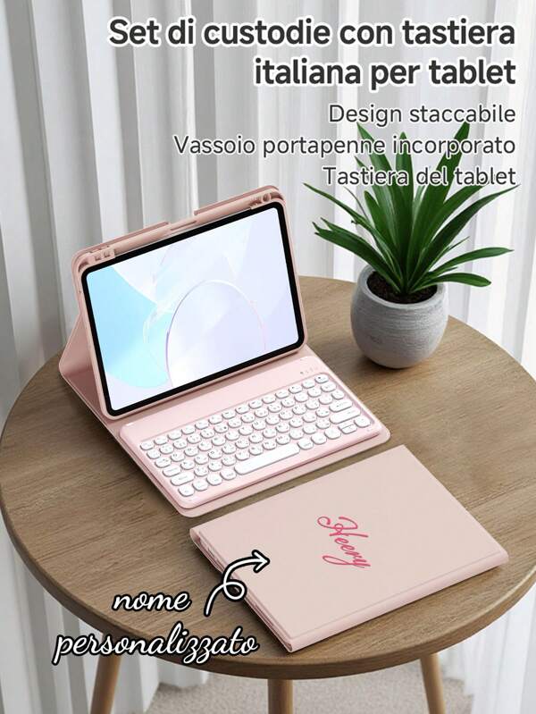 Customized Text IPad Keyboard Protective Case, Personalized Portable Multi-Language Keyboard Sleeve, Supporting Multiple Languages (English/Arabic/French/German/Thai/Italian/Spanish), Compatible With IPad 10th Gen/10.2/10.9 Inch, S6 Lite 10.4 Inch, Protective, Detachable, Ideal For Home, Travel And Office Use