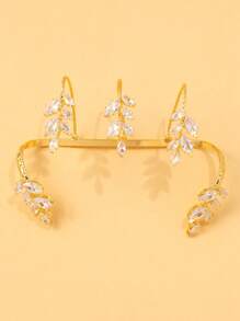 1pc Leaf Rhinestone Claw Bracelet Daily Wear Female Decorative Jewelry Simple Personalized Accessory Bracelet